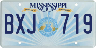 MS license plate BXJ719