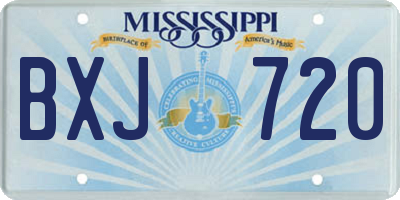 MS license plate BXJ720
