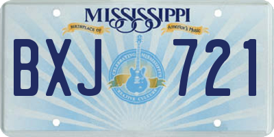 MS license plate BXJ721