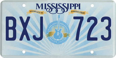 MS license plate BXJ723