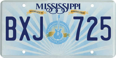 MS license plate BXJ725