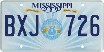 MS license plate BXJ726