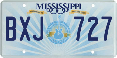 MS license plate BXJ727