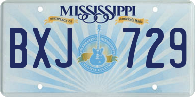 MS license plate BXJ729