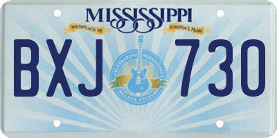 MS license plate BXJ730