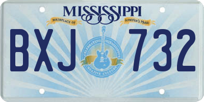 MS license plate BXJ732