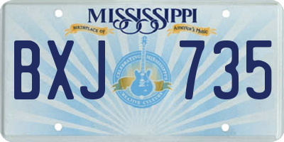 MS license plate BXJ735