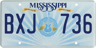 MS license plate BXJ736
