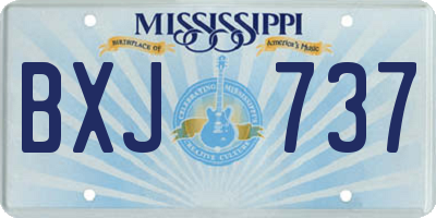 MS license plate BXJ737