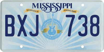 MS license plate BXJ738