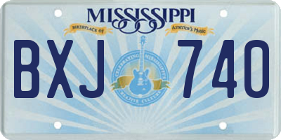 MS license plate BXJ740