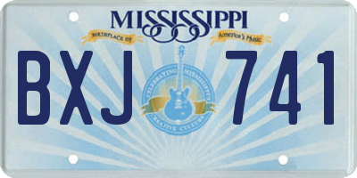 MS license plate BXJ741