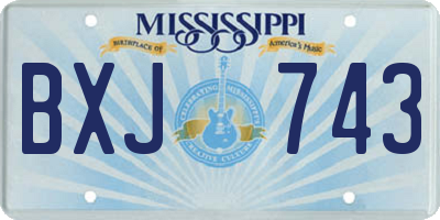MS license plate BXJ743
