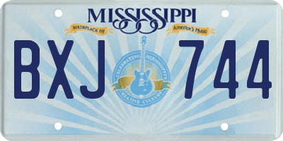 MS license plate BXJ744