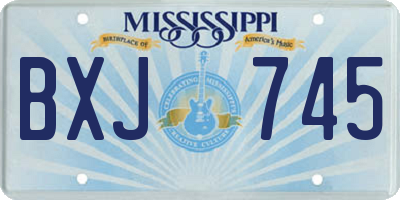 MS license plate BXJ745