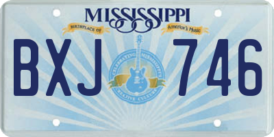 MS license plate BXJ746