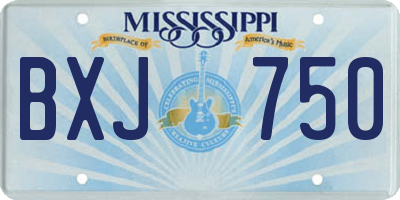 MS license plate BXJ750