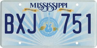 MS license plate BXJ751