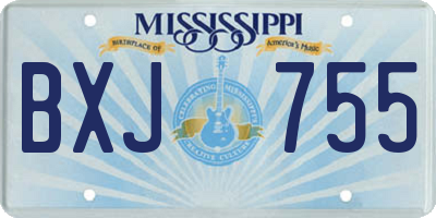 MS license plate BXJ755