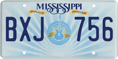 MS license plate BXJ756