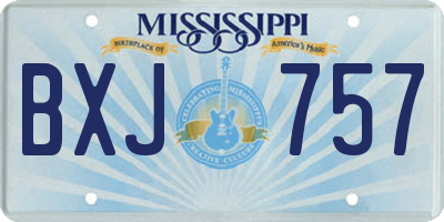MS license plate BXJ757