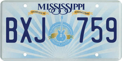 MS license plate BXJ759