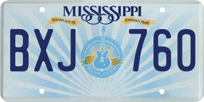 MS license plate BXJ760