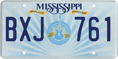 MS license plate BXJ761