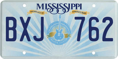 MS license plate BXJ762