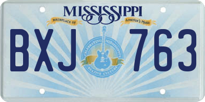 MS license plate BXJ763