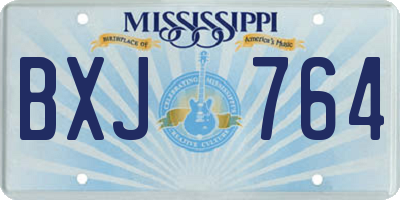 MS license plate BXJ764
