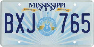 MS license plate BXJ765