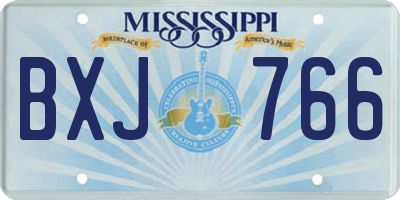 MS license plate BXJ766