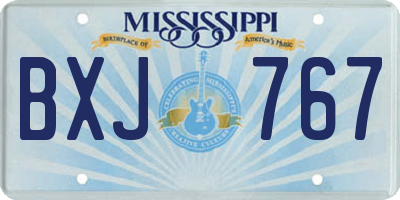 MS license plate BXJ767