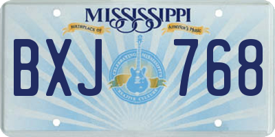 MS license plate BXJ768