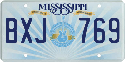 MS license plate BXJ769