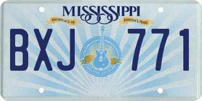 MS license plate BXJ771
