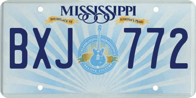 MS license plate BXJ772