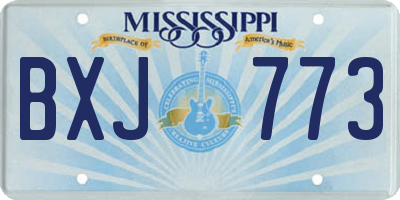 MS license plate BXJ773
