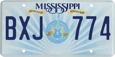 MS license plate BXJ774