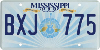MS license plate BXJ775