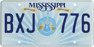 MS license plate BXJ776