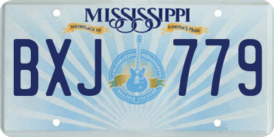MS license plate BXJ779