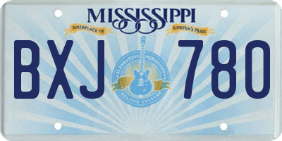 MS license plate BXJ780