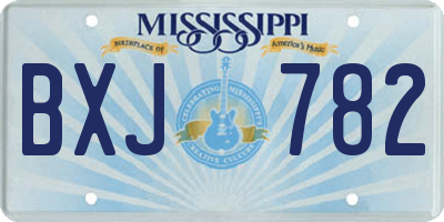 MS license plate BXJ782
