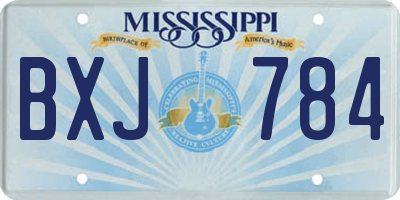 MS license plate BXJ784