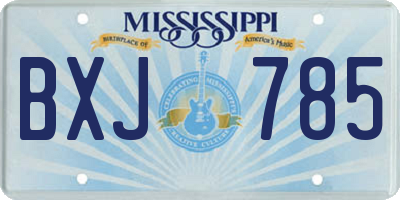 MS license plate BXJ785