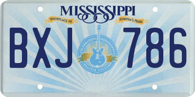 MS license plate BXJ786