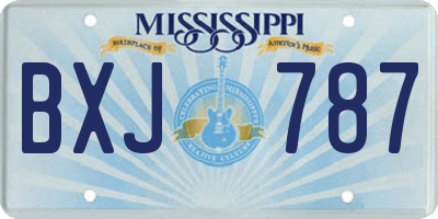 MS license plate BXJ787