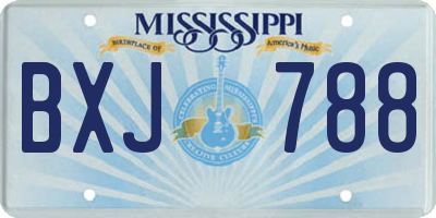 MS license plate BXJ788